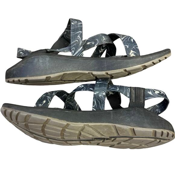 Chaco Z/Cloud Sandals Adjustable 8 J107396 Cushioned Black gray watercolor - Picture 3 of 7